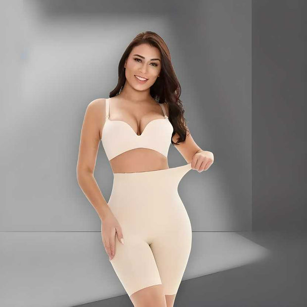 Tummy Tucker Women's High Waist with Anti Rolling Strips Shapewear for Women, Tummy Shaper Comfortable Seamless Shapewear Beige